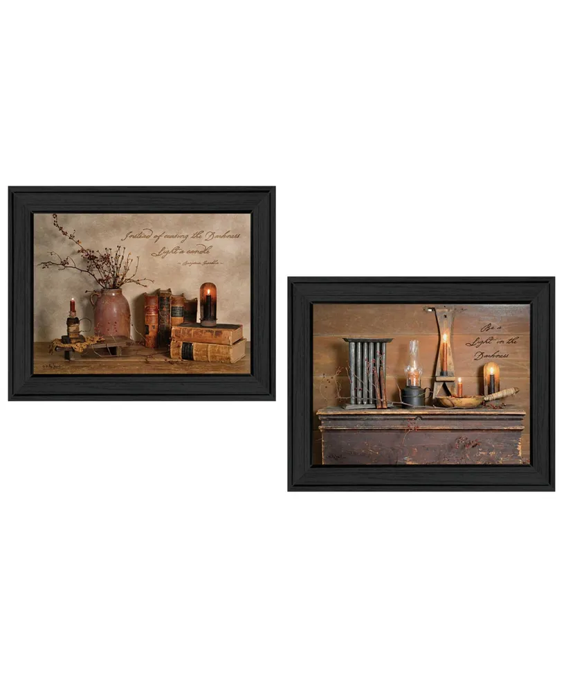 Trendy Decor 4U Candles Collection By Billy Jacobs, Printed Wall Art, Ready to hang, Black Frame, 18" x 14"