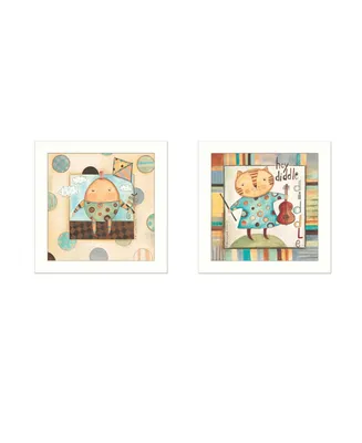 Trendy Decor 4U Nursery Pictures Collection By Bernadette Deming, Printed Wall Art, Ready to hang, White Frame, 28" x 14"