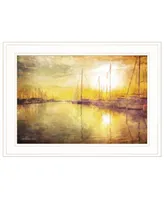 Trendy Decor 4U Yellow Sunset by Bluebird Barn, Ready to hang Framed Print, White Frame, 21" x 15"