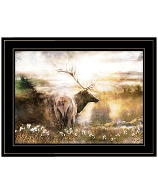 Trendy Decor 4U Heading Home-Elk by Bluebird Barn, Ready to hang Framed Print, Black Frame, 19" x 15"