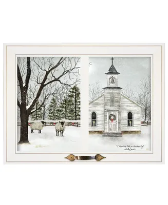 Trendy Decor 4U I Heard the Bells on Christmas Day by Billy Jacobs, Ready to hang Framed Print, White Window-Style Frame, 19" x 15"