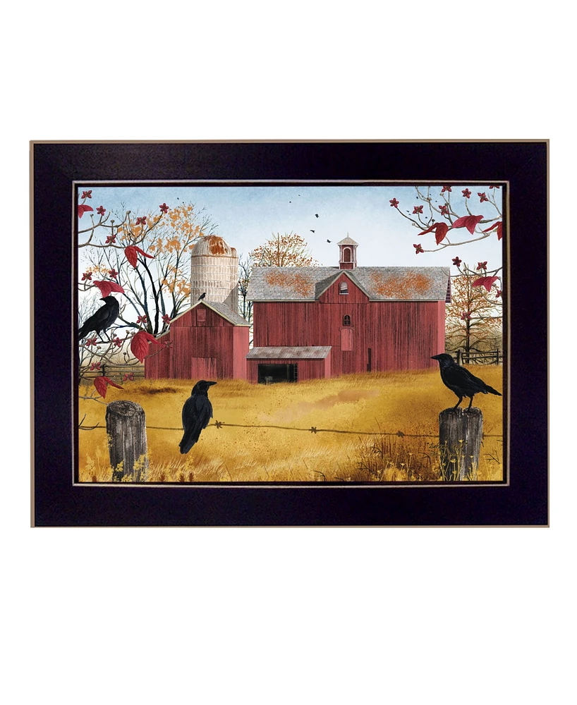 Trendy Decor 4U Autumn Gold By Billy Jacobs, Printed Wall Art, Ready to hang, Black Frame, 14" x 10"