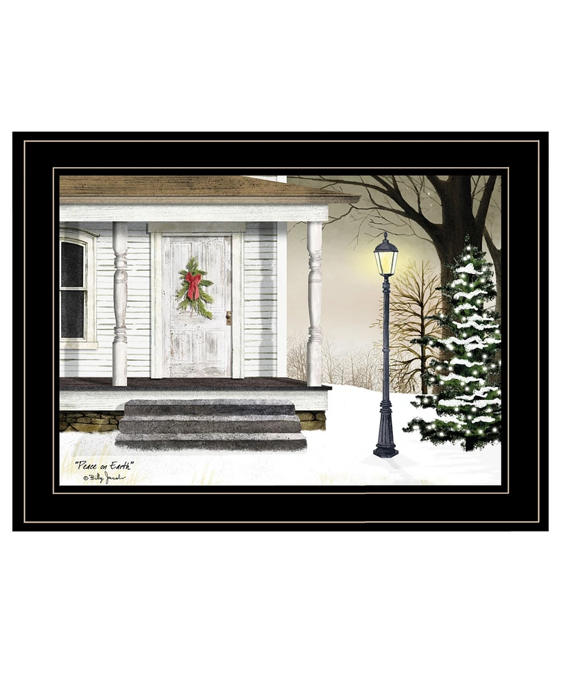 Trendy Decor 4U Peace on Earth by Billy Jacobs, Ready to hang Framed Print, Black Frame, 19" x 15"