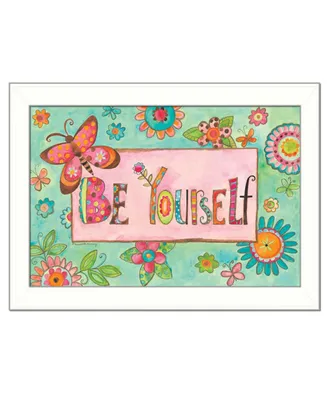 Trendy Decor 4U Be Yourself By Bernadette Deming, Printed Wall Art, Ready to hang, White Frame, 14" x 20"