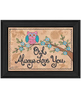 Trendy Decor 4U Owl Always Love You By Annie LaPoint, Printed Wall Art, Ready to hang, Black Frame, 21" x 15"