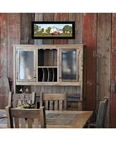 Trendy Decor 4U Summer on the Farm by Billy Jacobs, Ready to hang Framed Print, Black Frame, 39" x 15"