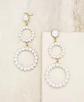 Ettika Night Out Hoop Drop Imitation Pearl Earrings