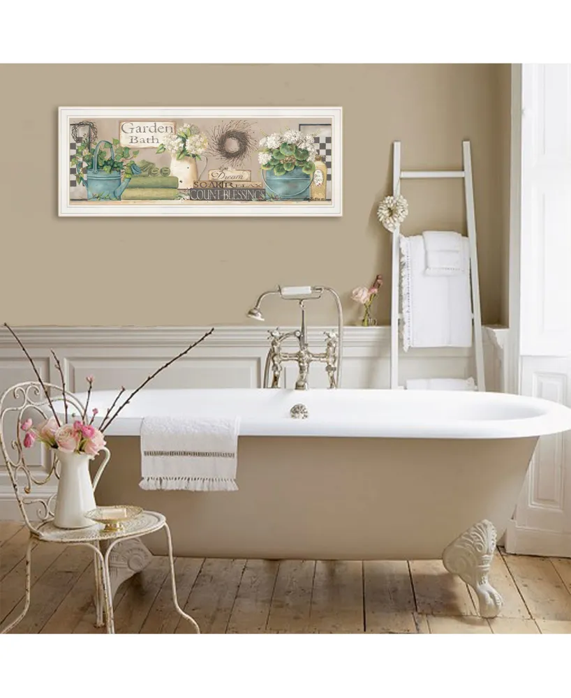 Trendy Decor 4U Garden Bath by Pam Britton, Ready to hang Framed Print, Frame