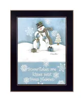 Trendy Decor 4U Trendy Snowman By Diane Arthur, Printed Wall Art, Ready to hang, Black Frame, 10" x 14"