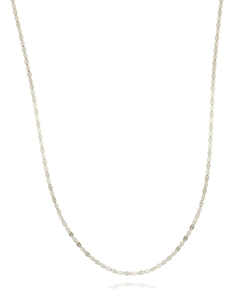 14K White Gold or Rose Gold Flattened 16" Chain