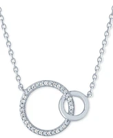 Diamond Accent Interlocked Circle 18" Pendant Necklace in Sterling Silver