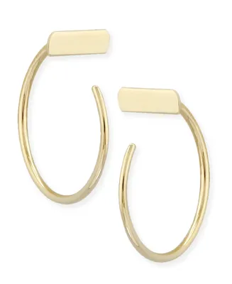 Bar Hoop Earrings Set in 14k Gold