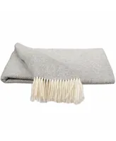 Southampton Home Merino Wool Herringbone Throw - Silver