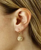 Sand Dollar Drop Earrings in 14k Gold