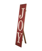 Glitzhome 42" H Christmas Joy Wooden Porch Sign