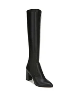 Franco Sarto Womens Katherine Block Heel Pointed Toe Knee High Boots Regular Wide Calf