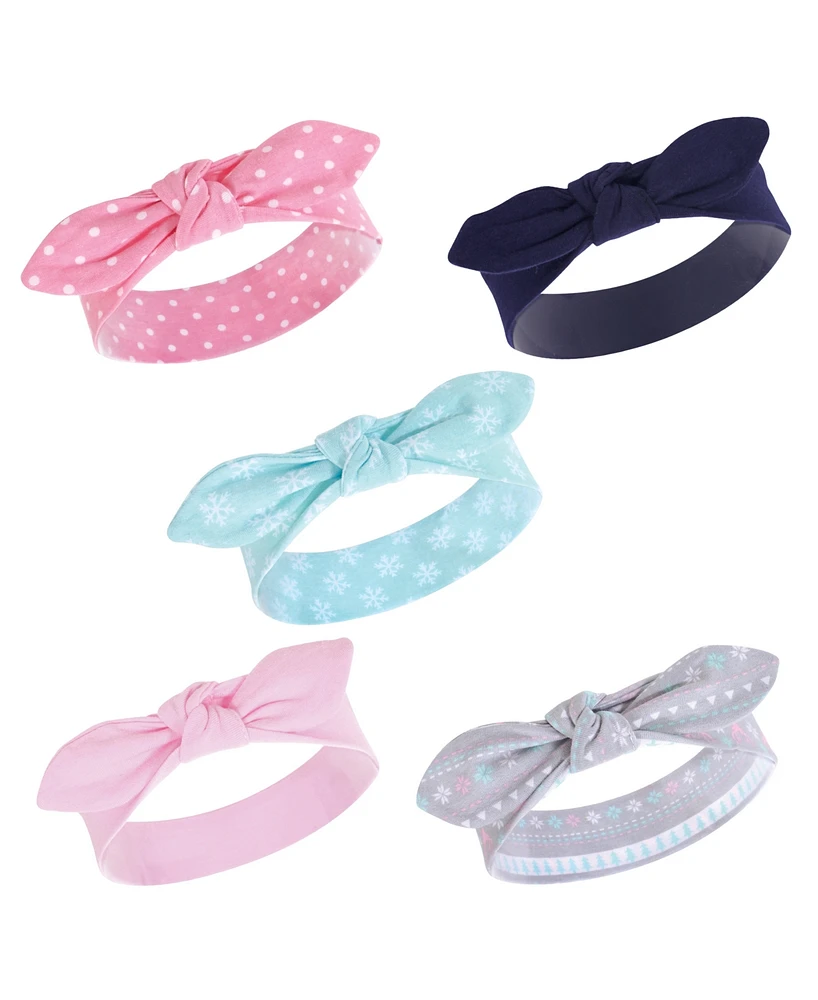 Hudson Baby Girls Cotton Headbands 5pk, Arrows Hearts, 0-24 Months