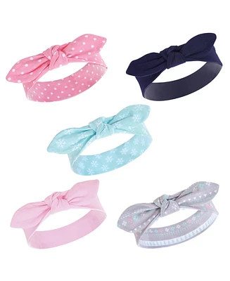 Hudson Baby Girls Cotton Headbands 5pk, Arrows Hearts, 0-24 Months