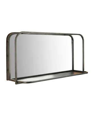 3R Studio Rectangle Accent Mirror with Metal Frame Shelf