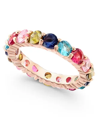 Charter Club 18K Rose Gold Plate Multicolor Crystal Ring, Created for Macy's