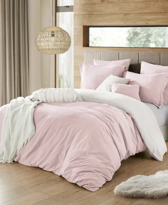 Cathay Home Inc. Ultra Soft Reversible Crinkle Duvet Cover Set, Twin/Twin Xl