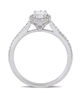 Oval Certified Diamond (3/4 ct. t.w.) Halo Engagement Ring 14k White Gold