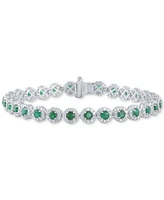 Sapphire (5-1/2 ct. t.w.) & Diamond (3 t.w) Tennis Bracelet 14k White Gold (Also Ruby and Emerald)