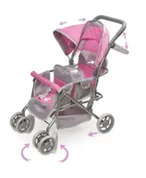 Badger Basket Cruise Folding Inline Double Doll Stroller