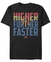 Marvel Men's Captain Higher Further Faster Quote, Short Sleeve T-shirt