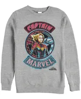 Marvel Men's Captain Patchwork Logos, Crewneck Fleece