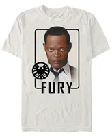 Marvel Men's Captain Nick Fury Id Portrait, Short Sleeve T-shirt