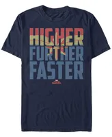 Marvel Men's Captain Higher Further Faster Quote, Short Sleeve T-shirt
