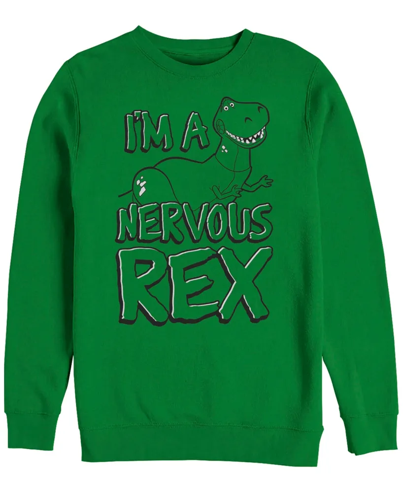 Disney Men's Toy Story Nervous Rex, Crewneck Fleece