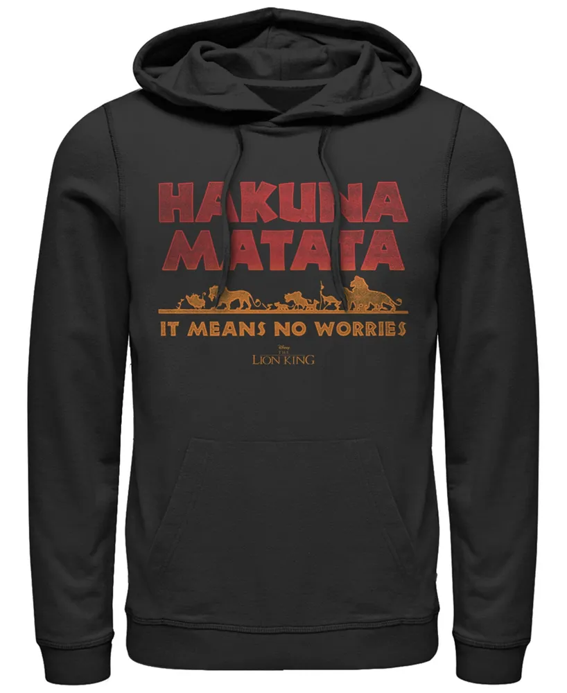 Disney Men's Lion King Hakuna Matata Means No Worries, Pullover Hoodie