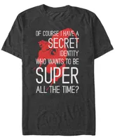 Disney Pixar Men's Incredibles Secret Identity, Short Sleeve T-Shirt