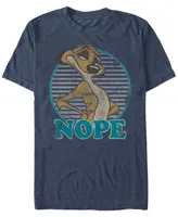 Disney Men's Lion King Timon Nope Striped Circle, Short Sleeve T-Shirt