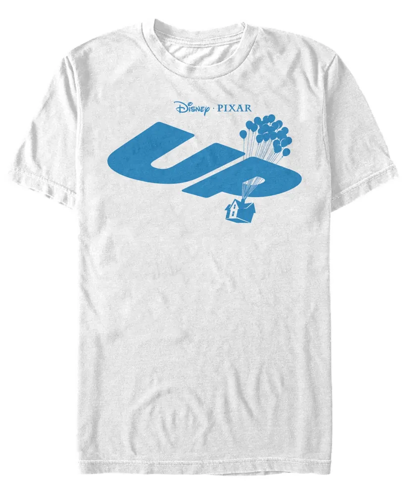 Disney Pixar Men's Up Blue Balloon House Logo, Short Sleeve T-Shirt