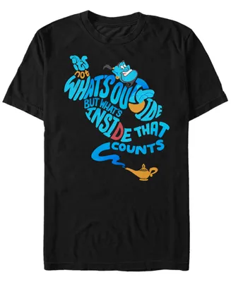 Disney Men's Aladdin Genie Out Bottle Quote, Short Sleeve T-Shirt