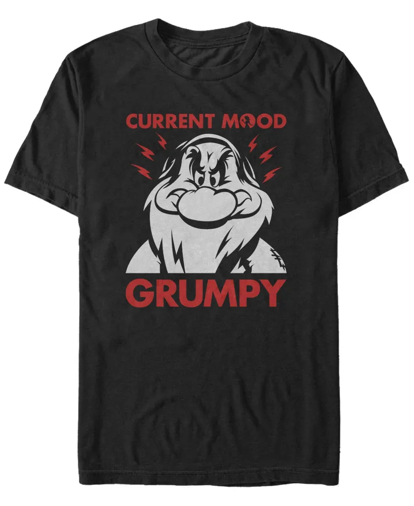 Disney Men's Snow White and the Seven Dwarfs Current Mood Grumpy, Short Sleeve T-Shirt