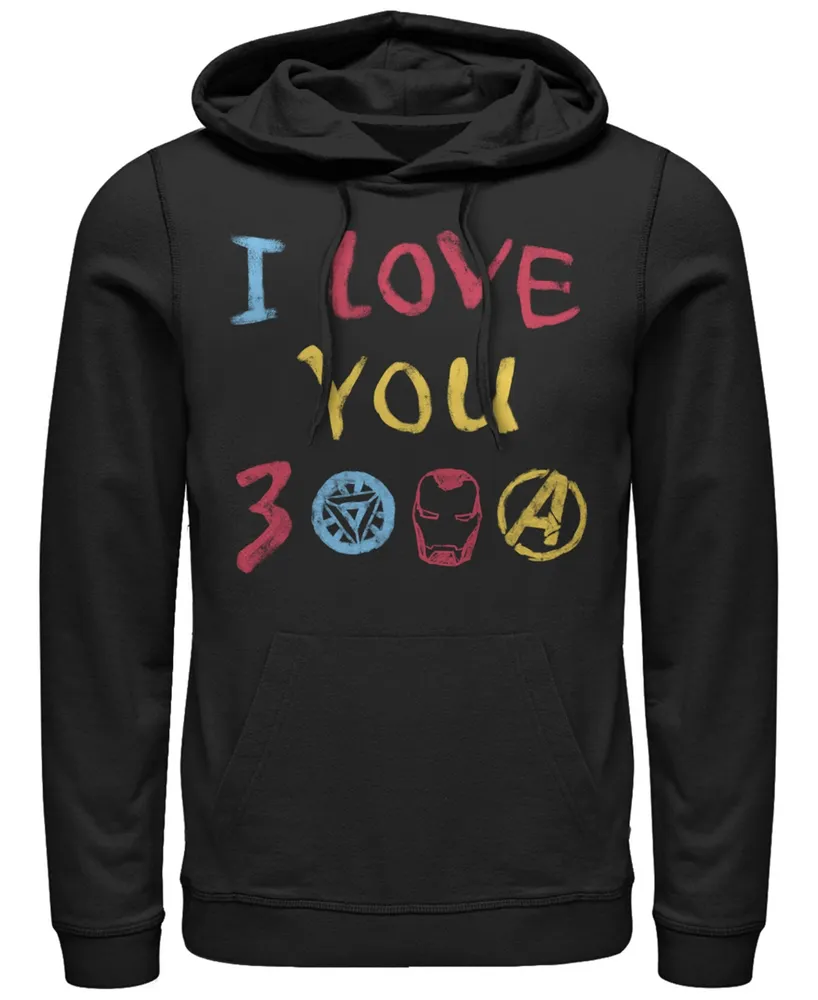 Marvel Men's Avengers Endgame Iron Man Hand Drawn I Love You 3000