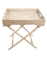 Artifacts Rattan Butler Tray and Table