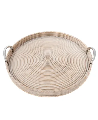 Artifacts Rattan Sattu Collection Round Tray - Off