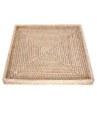 Artifacts Rattan Square Flat Tray - Off