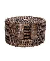 Artifacts Rattan Round Coasters - 7 Piece Set