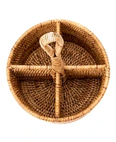 Artifacts Rattan Section Caddy Cutlery Holder