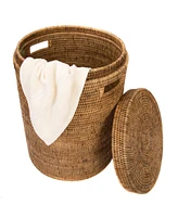 Artifacts Rattan Round Hamper with Lid and Cloth Liner
