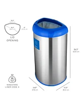 Nine Stars Group Usa Inc 13.2 Gallon Open Top Trash Can with Recycle Magnet