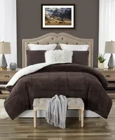 Plush Faux Fur and Sherpa Reversible Full/Queen Comforter Set