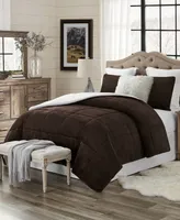 Plush Faux Fur and Sherpa Reversible King/Cal King Comforter Set