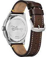 Disney by Citizen Mickey Mouse Classic Brown Leather Strap Watch 43mm